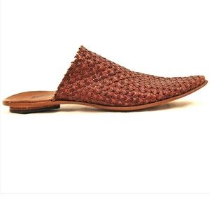 CYDWOQ Vintage Knit Mule Orient Star Slip On Leather Brown Size 41 11 Women's